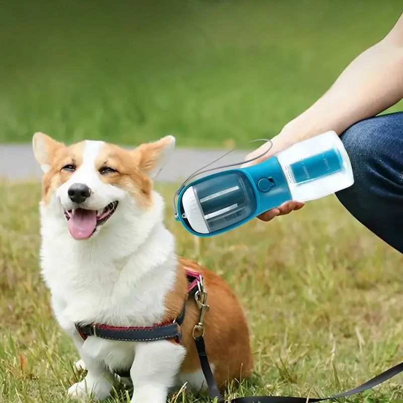 3-in-1 Portable Dog Water Bottle – Food & Water Dispenser